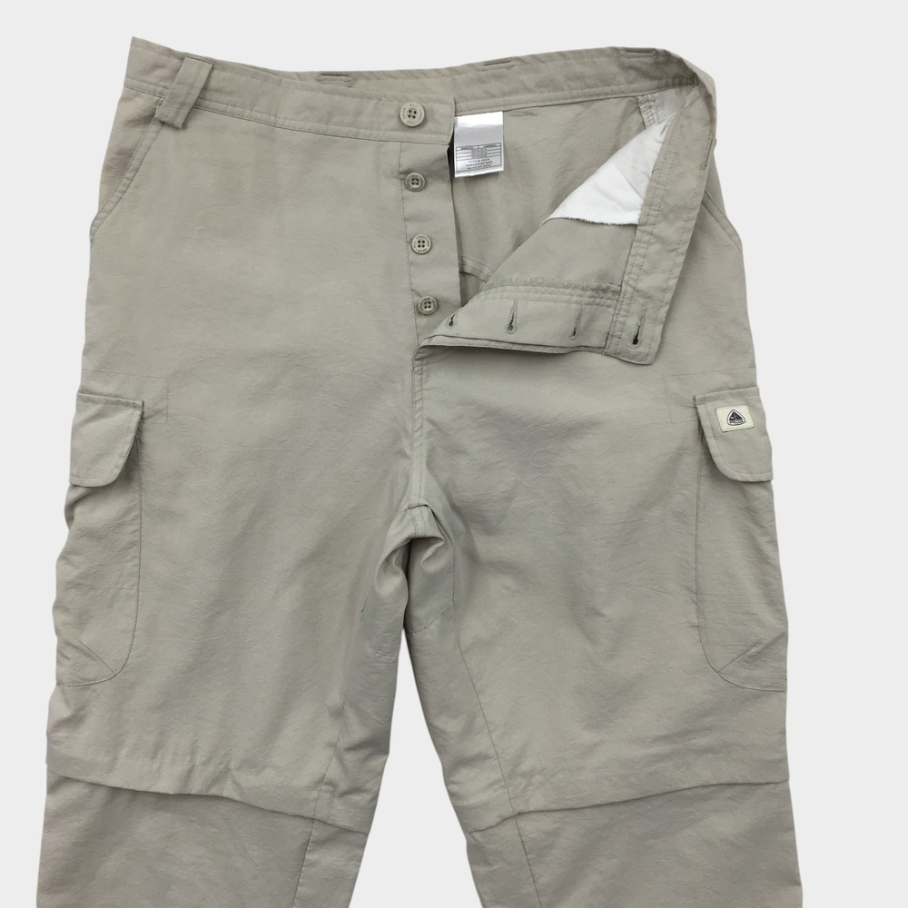 VINTAGE Nike ACG Mens Convertible Cargo Pants Beige Hiking‎ Outdoor Size 34 M